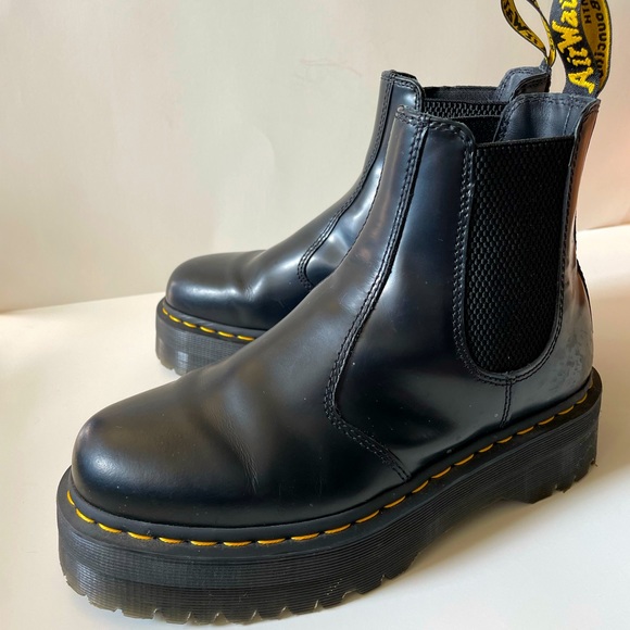 Dr. Martens Shoes - Dr. Martens Quad Platform Leather Chelsea Boot Womens 9